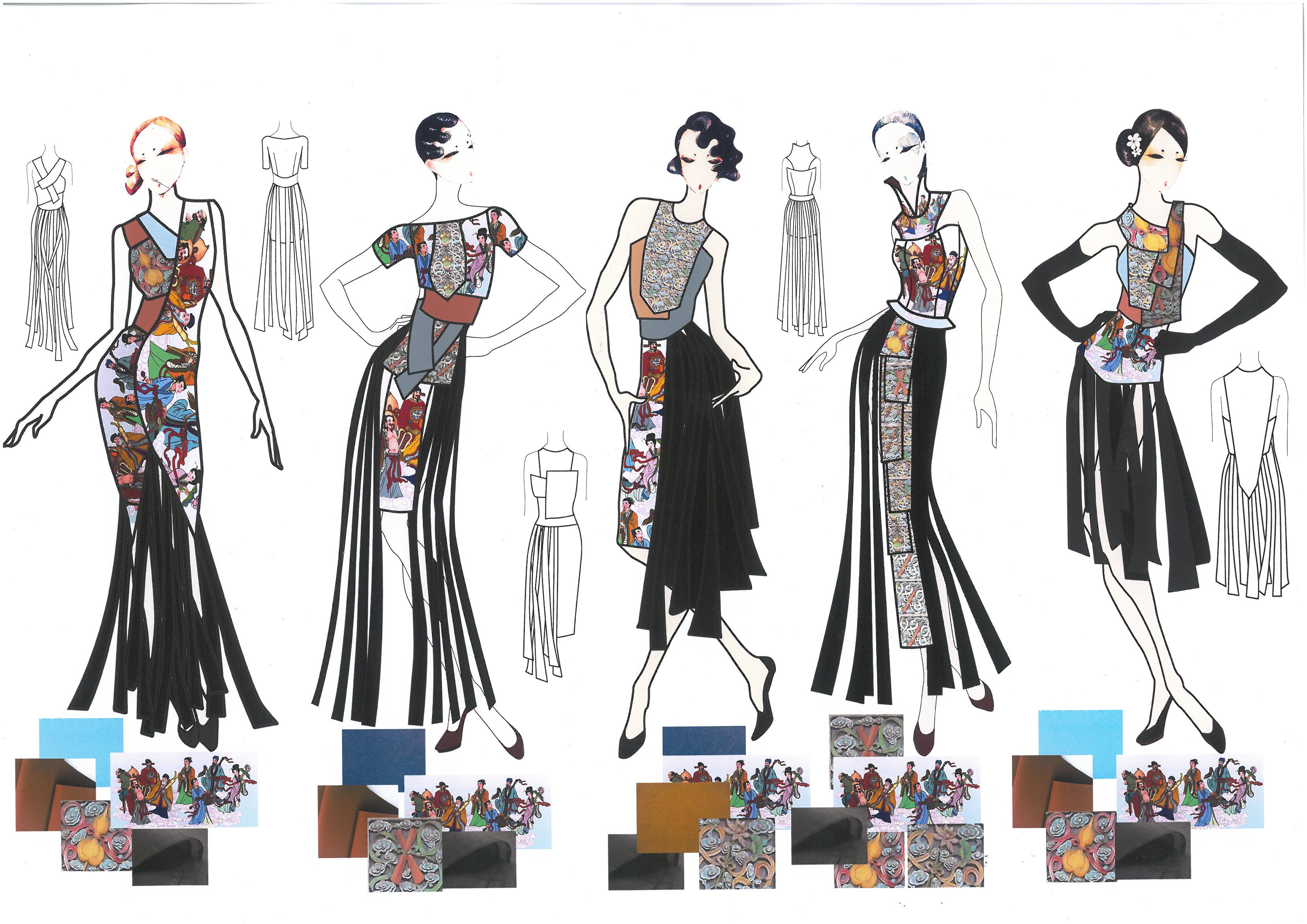 20款时尚连衣裙的纸样参考-裁剪放码-服装设计教程-CFW服装设计
